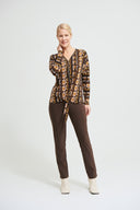 Joseph Ribkoff Black-Multi Geometric Print Top Style 213389