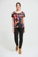 Joseph Ribkoff Black-Multi Paisley Top Style 213574