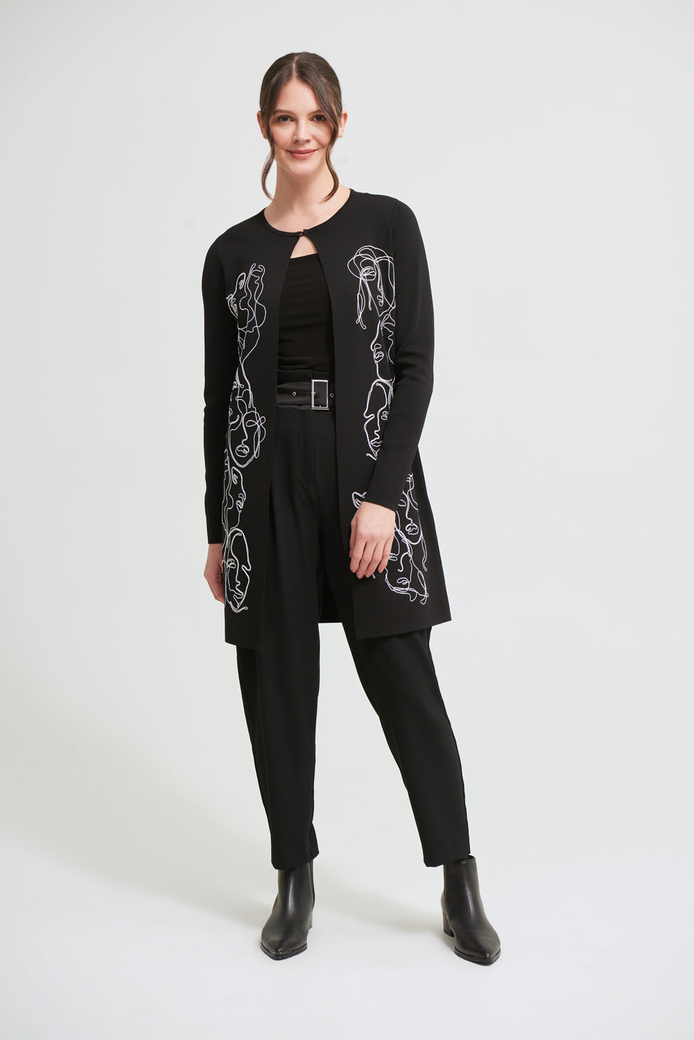 Joseph Ribkoff Black-Vanilla Cardigan Style 213959