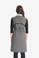 Joseph Ribkoff Black-Grey Knit Sleeveless Jacket Style 214195