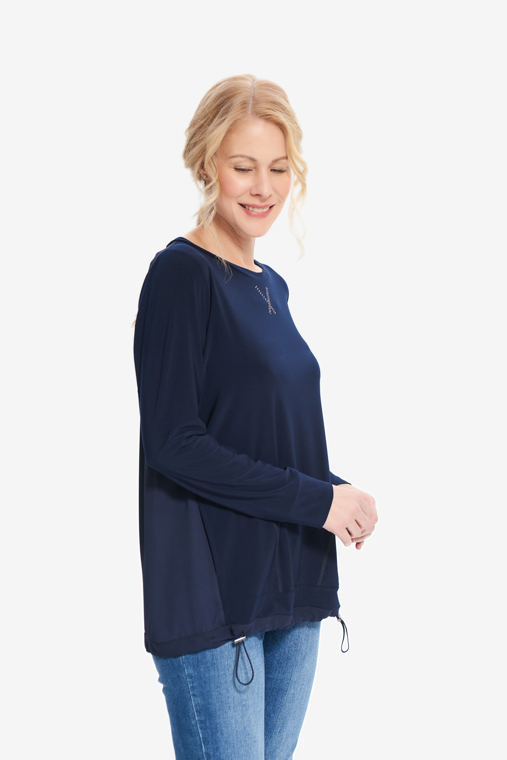 Joseph Ribkoff Drawstring Waist Top Style 214201