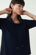 Joseph Ribkoff Midnight Blue Drawstring Top Style 221019