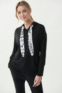 Joseph Ribkoff Black/Vanilla/Grey Sweatshirt Style 221024 - Main Image