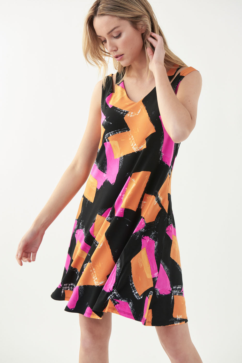 Joseph Ribkoff Black-Multi Dress Style 221051