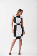 Joseph Ribkoff Black-Vanilla Color-blocked Dress Style 221052