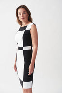 Joseph Ribkoff Black-Vanilla Color-blocked Dress Style 221052