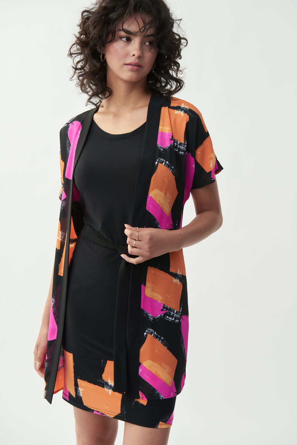 Joseph Ribkoff Black-Multi Multi-Coloured Dress Style 221059