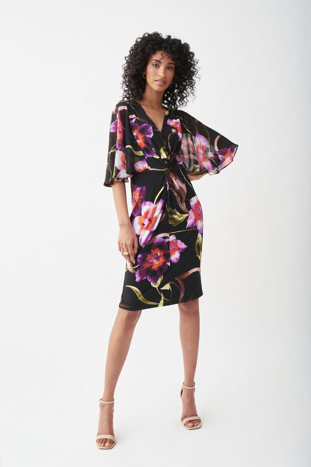 Joseph Ribkoff Black-Multi Floral Print Dress Style 221067