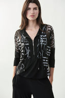 Joseph Ribkoff Black/Vanilla Top Style 221076 - Main Image