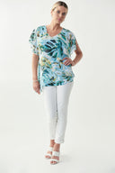 Joseph Ribkoff Multi Tropical Print Top Style 221077