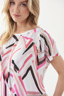 Joseph Ribkoff Vanilla-Multi Geometric Print Top Style 221100