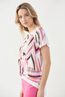 Joseph Ribkoff Vanilla-Multi Geometric Print Top Style 221100