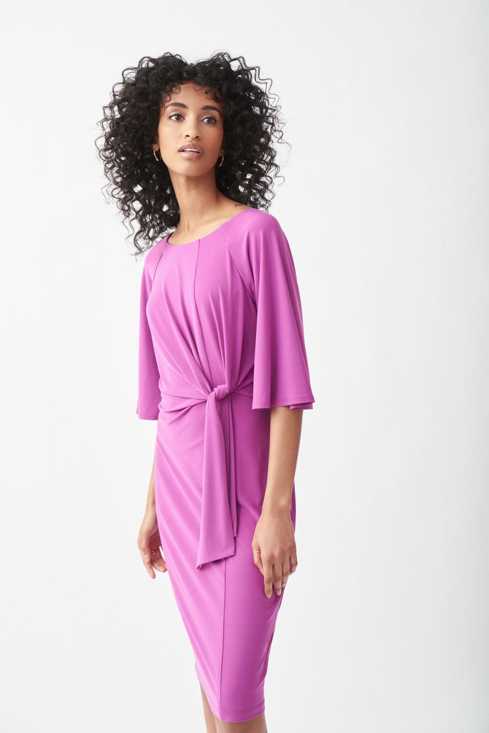 Joseph Ribkoff Sparkling Grape Drap Front Dress Style 221103