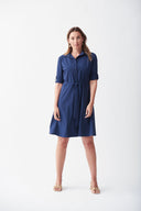 Joseph Ribkoff Navy Blue Fit & Flare Dress Style 221112 - Main Image