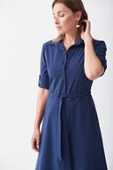 Joseph Ribkoff Navy Blue Fit & Flare Dress Style 221112