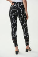 Joseph Ribkoff Black-Vanilla Circle Print Legging Style 221213