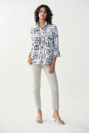 Joseph Ribkoff Vanilla-Black Blouse Style 221221