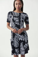 Joseph Ribkoff Midnight Blue-Vanilla Dress Printed Style 221235