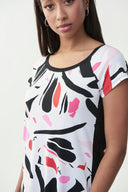 Joseph Ribkoff Vanilla-Multi Abstract Print Top Style 221264