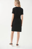 Joseph Ribkoff Black-Vanilla V-Neck Dress Style 221272