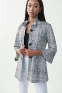 Joseph Ribkoff Black-White Graphic Print Blazer Style 221280