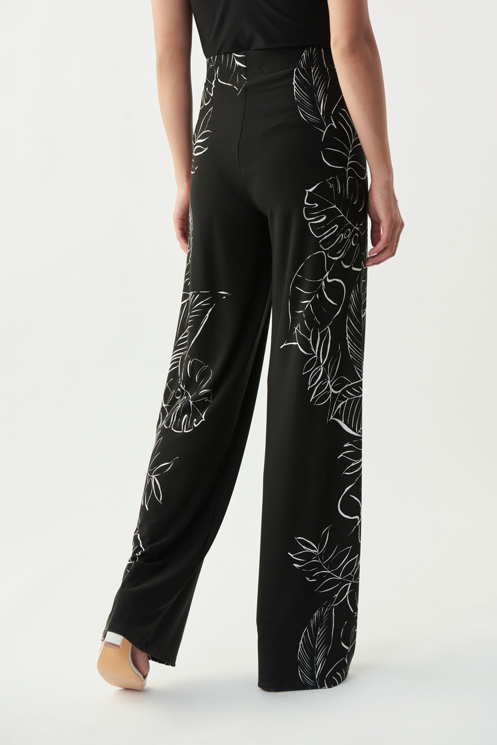 Joseph Ribkoff Black-Vanilla Print Pants Style 221321