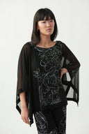 Joseph Ribkoff Black/Vanilla Top Style 221372 - Main Image