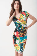 Joseph Ribkoff Vanilla-Multi Mixed Print Dress Style 221376