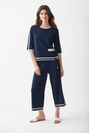 Joseph Ribkoff Navy/Vanilla Pants Style 221928 - Main Image