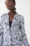 Joseph Ribkoff Vanilla-Black City Print Blazer Style 222008