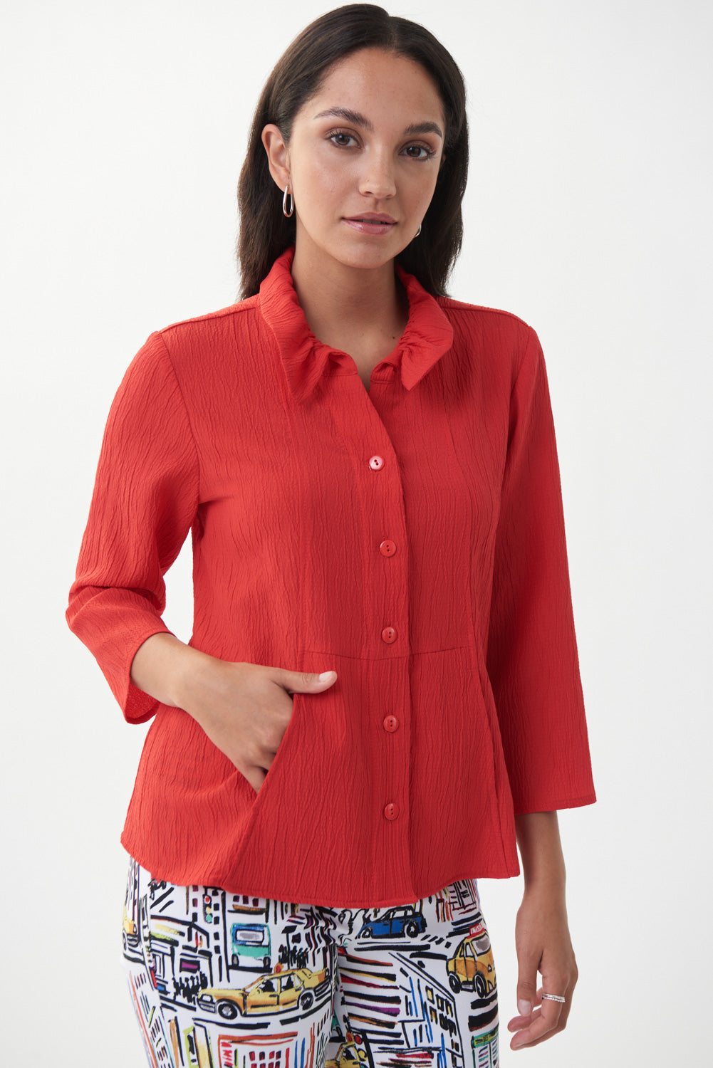Joseph Ribkoff Lacquer Red Jacket Style 222026