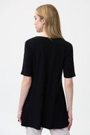 Joseph Ribkoff Black Cut-Out Sleeve Top Style 222079