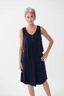 Joseph Ribkoff Midnight Blue Sleeveless Jersey Dress Style 222203