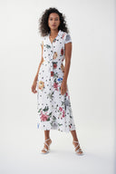 Joseph Ribkoff Vanilla/Multi Floral Fit & Flare Dress Style 222216-main