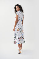 Joseph Ribkoff Vanilla-Multi Floral Fit & Flare Dress Style 222216