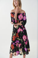 Joseph Ribkoff Black-Multi Floral Print Dress Style 222255