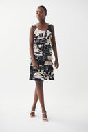 Joseph Ribkoff Black-Beige-Multi Two Piece Dress Style 222271