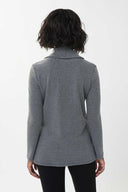 Joseph Ribkoff Grey-Black Shawl Collar Tunic Style 223053