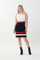 Joseph Ribkoff Black/White/Red Sleeveless Dress Style 223060