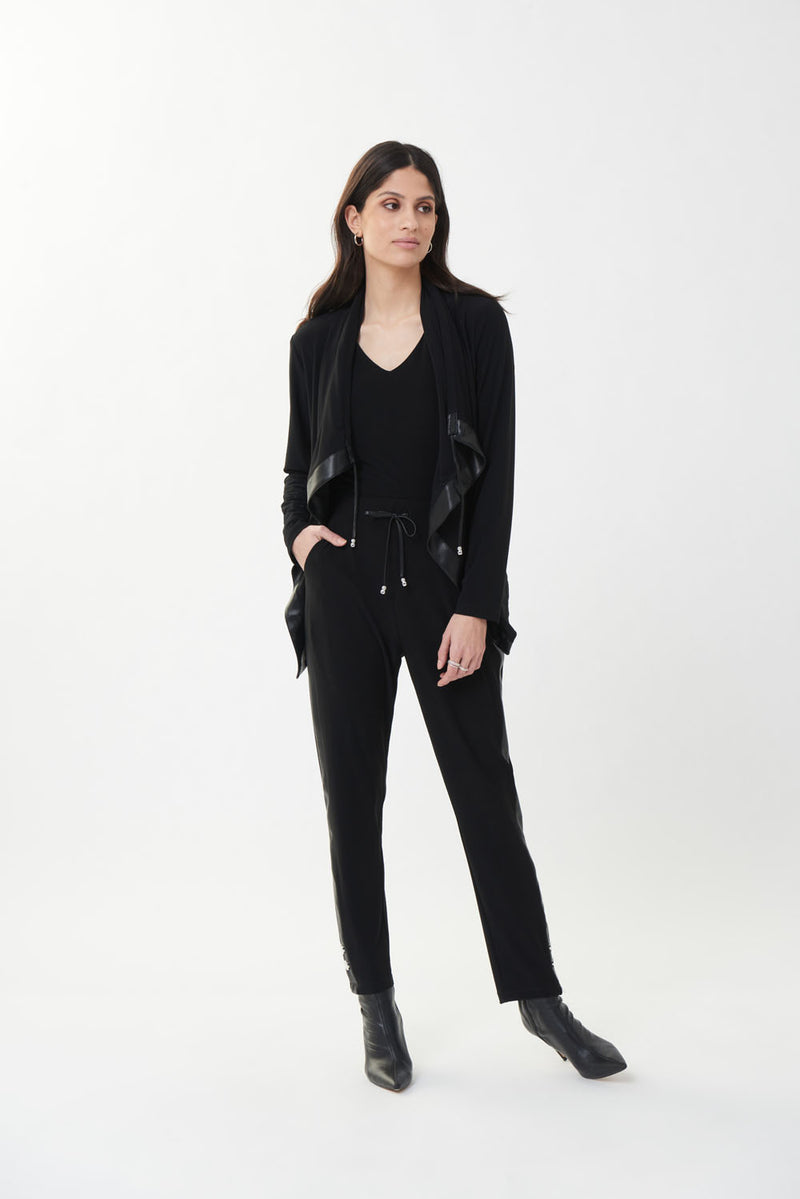 Joseph Ribkoff Black Faux Leather Pants Style 223921