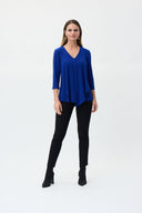 Joseph Ribkoff Royal Draped Henley Top Style 223102