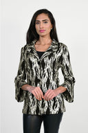 Frank Lyman Black/Gold Knit Jacket Style 223206