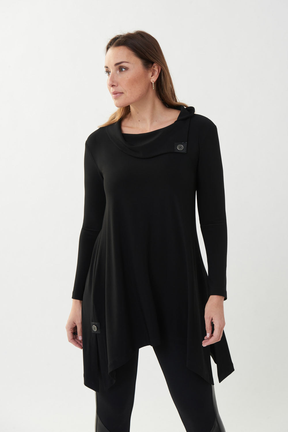 Joseph Ribkoff Black Asymmetric Hem Tunic Style 223223-main