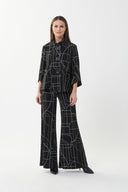 Joseph Ribkoff Black-Multi Abstract Print Jacket Style 223276