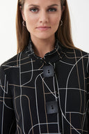 Joseph Ribkoff Black-Multi Abstract Print Jacket Style 223276