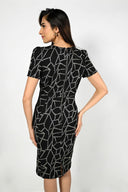 Frank Lyman Black/Gold Knit Dress Style 223387