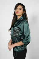 Frank Lyman Emerald Green Woven Top Style 223409U