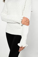 Frank Lyman Beige Knit Sweater Style 223411U