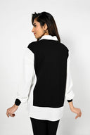 Frank Lyman Black/White Woven Blouse Style 223437U