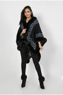 Frank Lyman Black/Grey Knit Cape Style 223446U